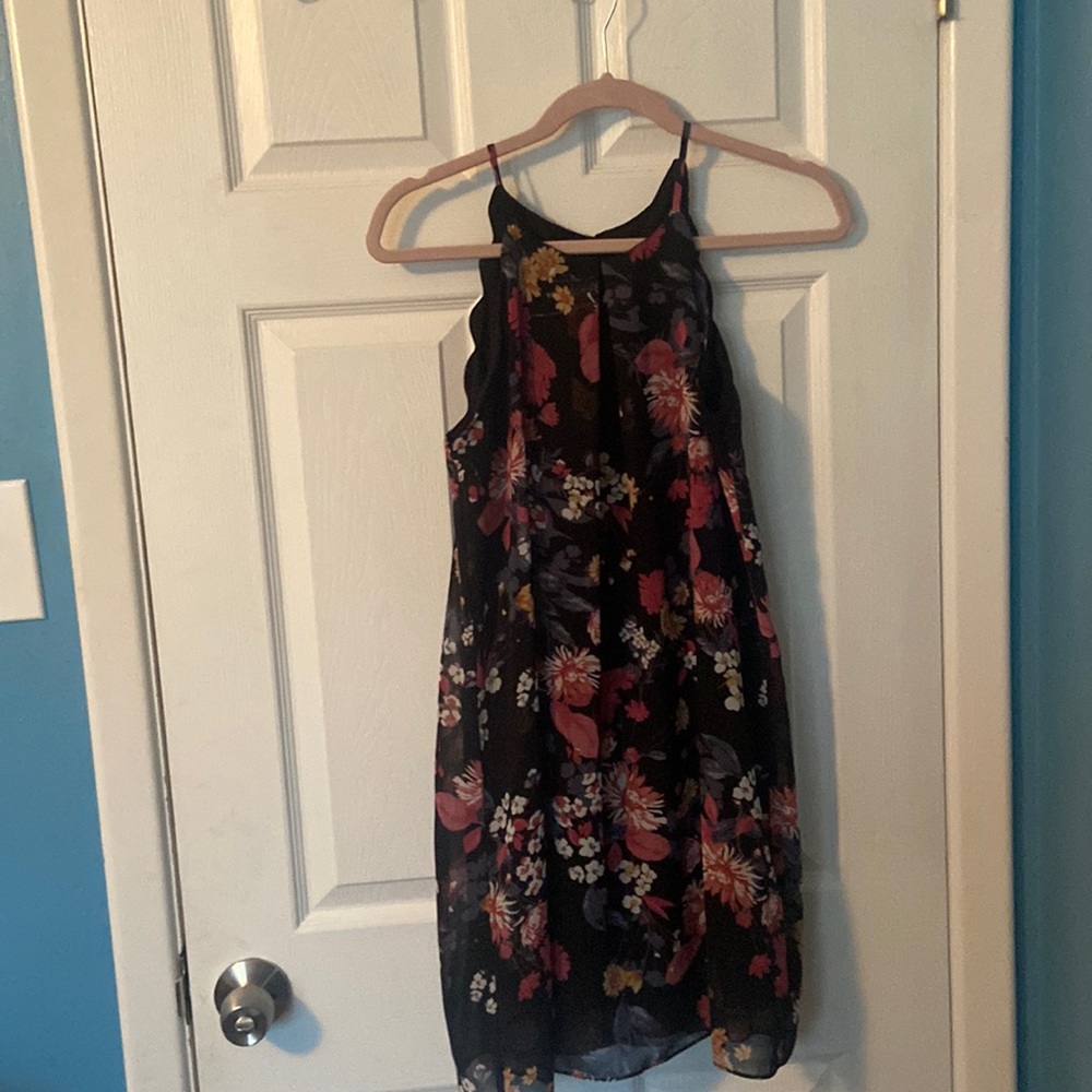 Black floral dress, XL